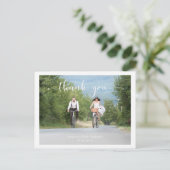 Bindkalligrafie Dank je Foto Briefkaart (Staand voorkant)