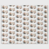 Bindkatten in bloemen cadeaupapier (Vlak)