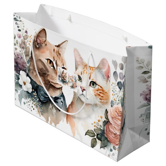 Bindkatten in bloemen groot cadeauzakje (Achterkant Gekanteld)