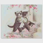 Bindkatten Licht Blauw Cadeaupapier (Vlak)