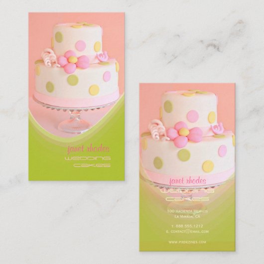 Bindkoeken, gebak visitekaartje (Voorkant / Achterkant)