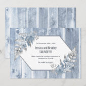 Bindkoninklijke Dusty Blue Wood Aankondiging (Voorkant / Achterkant)