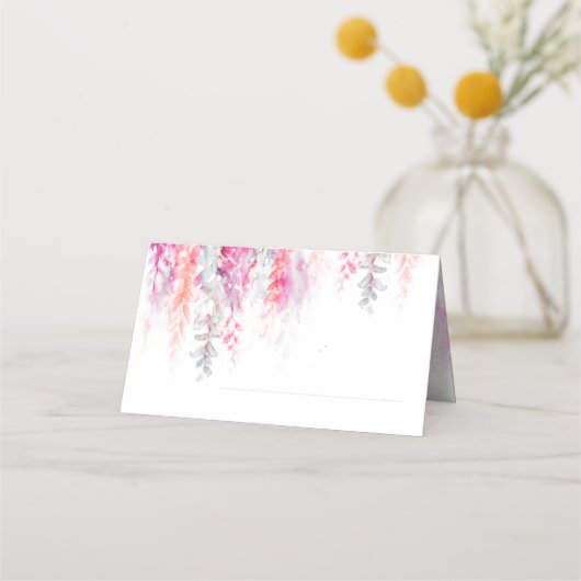 Bindkoraal oranje roze bloemcascade plaatskaartje (Achterkant)