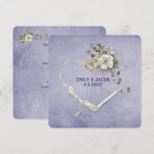 Bindlint en ringen met rozenbouquet kaart (Voorkant / Achterkant)