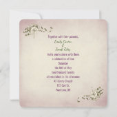 Bindlint en ringen met rozenbouquet kaart (Achterkant)