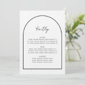 Bindmenu Arch Minimalist Simple Guest Name Wedding Menu (Staand voorkant)