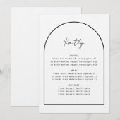 Bindmenu Arch Minimalist Simple Guest Name Wedding Menu (Voorkant / Achterkant)