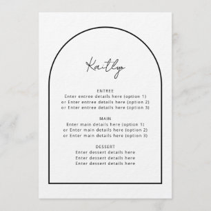 Bindmenu Arch Minimalist Simple Guest Name Wedding Menu