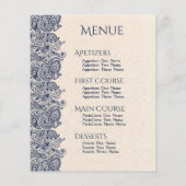 Bindmenu Beige Linnen & Donkerblauwe kant (Achterkant)