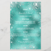 Bindmenu blauwgroen zee groen metaalglitterstof (Voorkant)