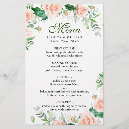 Bindmenu Elegant Blush Rozen Floral (Voorkant)