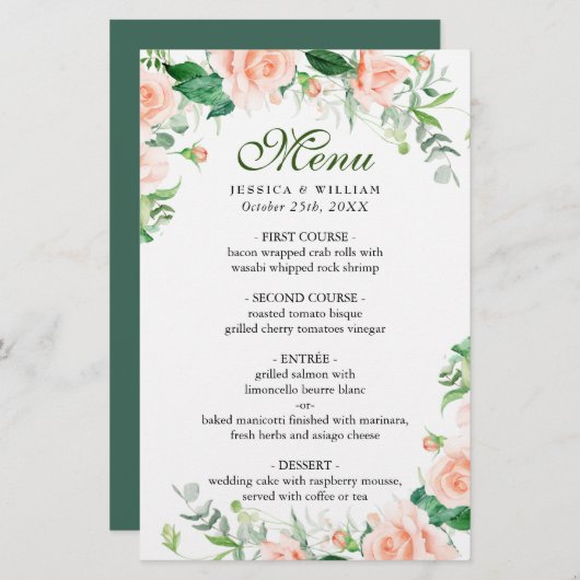 Bindmenu Elegant Blush Rozen Floral (Voorkant / Achterkant)