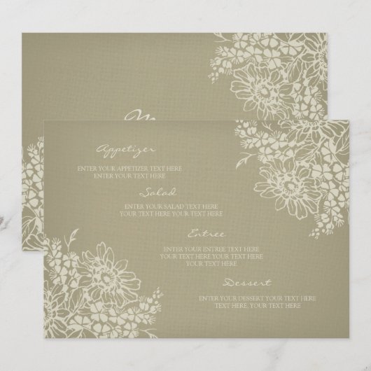 Bindmenu  Floral Menu (Voorkant / Achterkant)