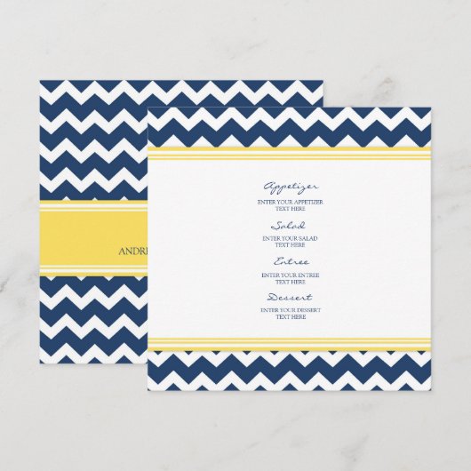 Bindmenu Geel blauw Chevron Menu (Voorkant / Achterkant)