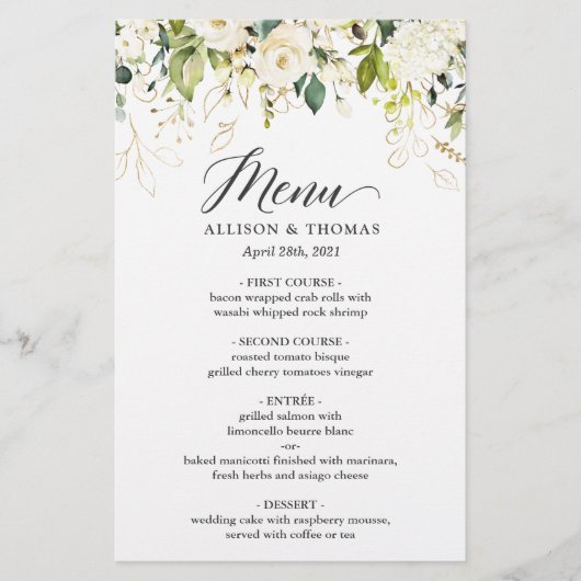 Bindmenu Natuur Groene witte roze Floral (Voorkant)