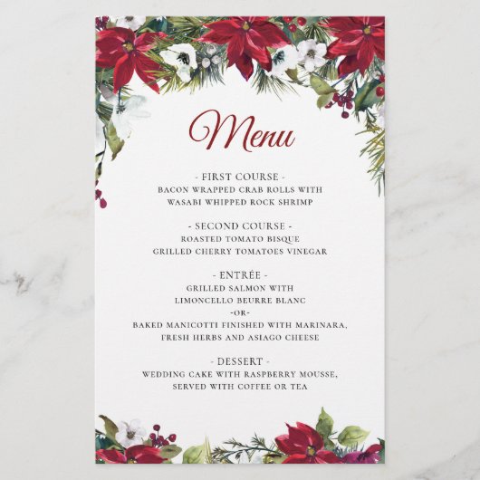 Bindmenu Rode Poinsettia Floral (Voorkant)