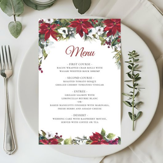 Bindmenu Rode Poinsettia Floral