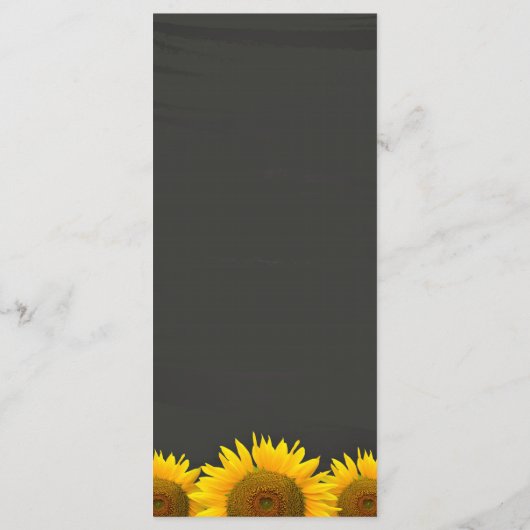Bindmenu Rustische zonnebloemen Chalkboard Menu (Achterkant)