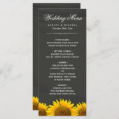 Bindmenu Rustische zonnebloemen Chalkboard Menu (Voorkant / Achterkant)