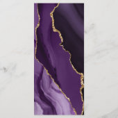 Bindmenu voor zwarte en Paarse goudkalligrafie Menu (Achterkant)