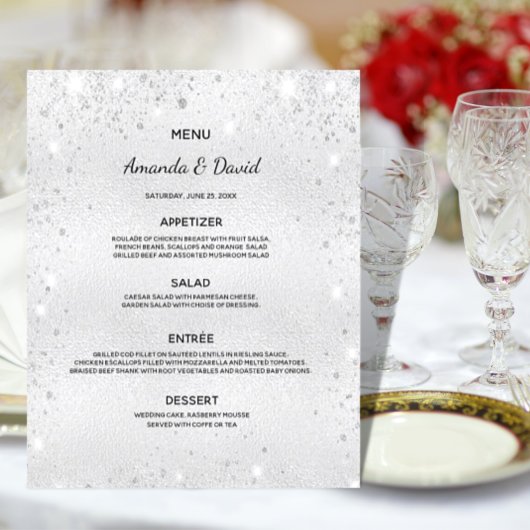 Bindmenu zilver glitterstof elegant