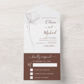 Bindminimalistisch botanische Floral Line Art RSVP All In One Uitnodiging (Binnen)