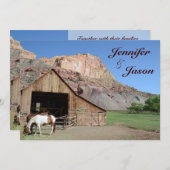 Bindpaarden en -weddenschappen op landelijk Barn Kaart (Voorkant / Achterkant)