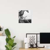 Bindpaarden op Canvas met LLR Poster (Thuiskantoor)