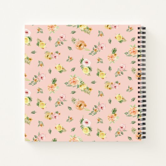 Bindplanner Modern Waterverf Floral Rozen Notitieboek (Achterkant)