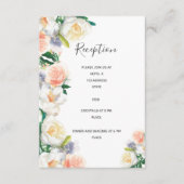 Bindreceptie details witte koraalspoelfloralen informatiekaartje (Voorkant)