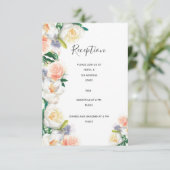 Bindreceptie details witte koraalspoelfloralen informatiekaartje (Staand voorkant)