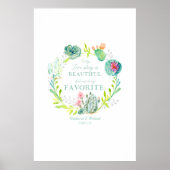 Bindreceptie gastboekencactus Succulent Art Poster (Voorkant)