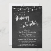 Bindreceptie Typografie Chalkboardverlichting Kaart (Voorkant)