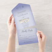 Bindringers Modern Periwinkle Dinner All In One Uitnodiging (Afscheurbaar)