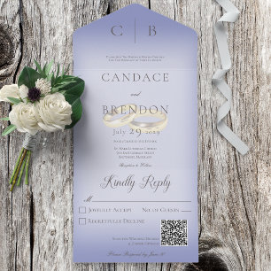 Bindringers Modern Periwinkle QR Code All In One Uitnodiging