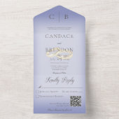 Bindringers Modern Periwinkle QR Code All In One Uitnodiging (Binnen)
