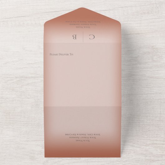 Bindringers Moderne Clay Rust QR Code All In One Uitnodiging (Buitenkant)