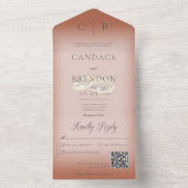 Bindringers Moderne Clay Rust QR Code All In One Uitnodiging (Binnen)