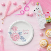 Bindroze roze borden van aangepast papier papieren bordje (Feest)