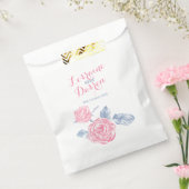 Bindroze roze roze roze inke-tasjes bedankzakje (Gezegeld)