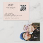 Bindroze RSVP Online QR Code Foto Informatiekaartje (Voorkant / Achterkant)