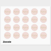 Bindroze script monogram bekeerlingen voor weduwen ronde sticker (Vel)