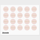 Bindroze script monogram bekeerlingen voor weduwen ronde sticker (Vel)