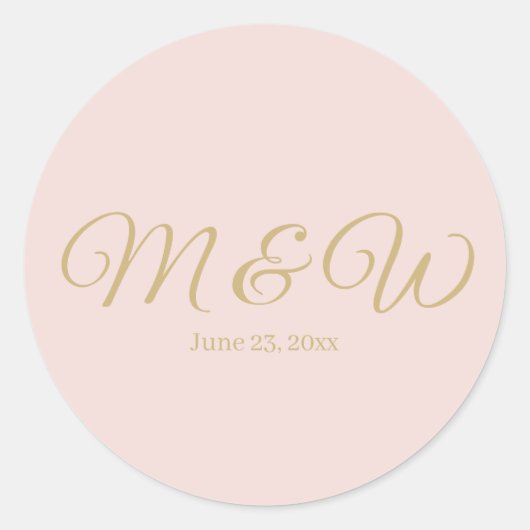 Bindroze script monogram bekeerlingen voor weduwen ronde sticker (Voorkant)