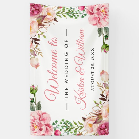 Bindroze Waterverf Spandoek (Verticaal)