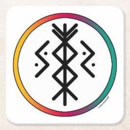 Bindrune Paper-Onderzetter voor succes en welvaart Kartonnen Onderzetters