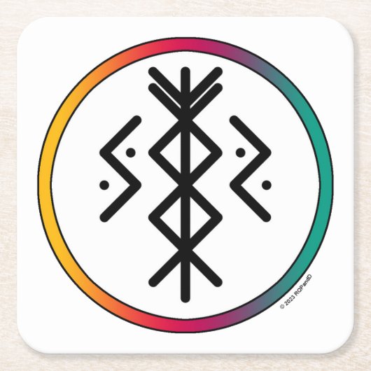 Bindrune Paper-Onderzetter voor succes en welvaart Kartonnen Onderzetters (Voorkant)