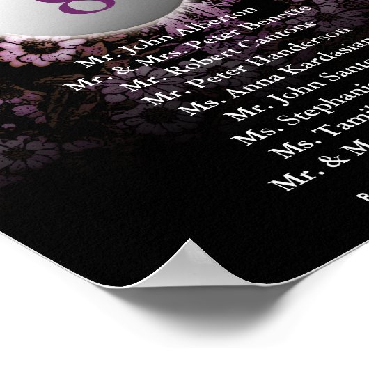 Bindtafel Zetel Afdrukroze Floral Poster (Hoek)