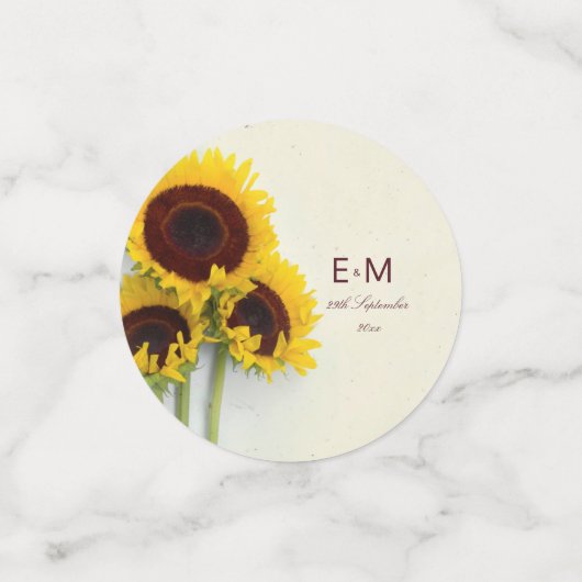 Bindtafel Zonnebloem Rustige tafel Confetti (Kleine voorkant)