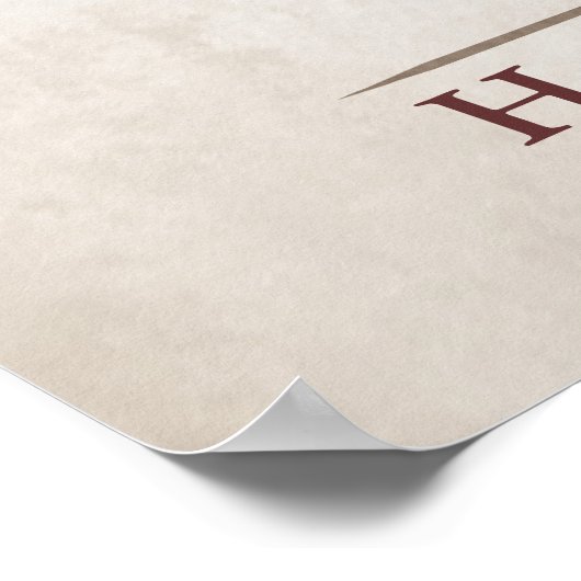 Bindtekenboom - Rustische Herfst Poster (Hoek)